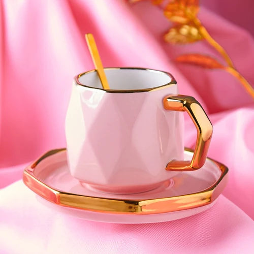 Conjunto Xícara Deluxe Porcelana - 3pcs