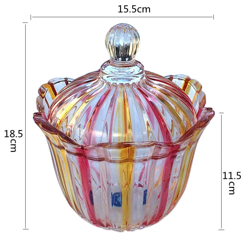 Frasco Decorativo de Cristal Colorido para Doces