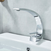 MYQualife-Brushed Gold Basin Faucet, Design criativo, Misturador de lavatório, Deck montado, frio e quente, Torneira do banheiro