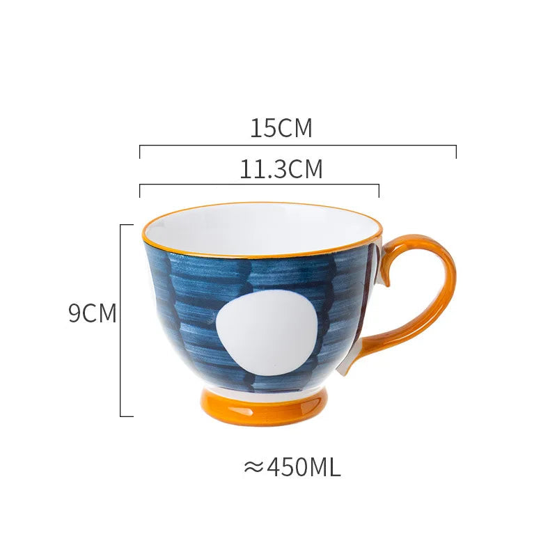 Japonês pintado à mão underglaze copo de café da manhã copo de cerâmica leite cereal suco café criativo net vermelho utensílios de mesa