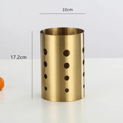 Porta Utensílios Gold em Inox