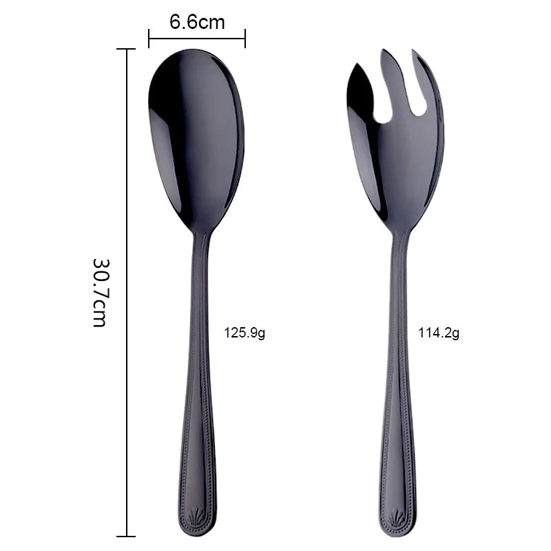 Conjunto de Servidores de Salada em Aço Inox com 2 Peças