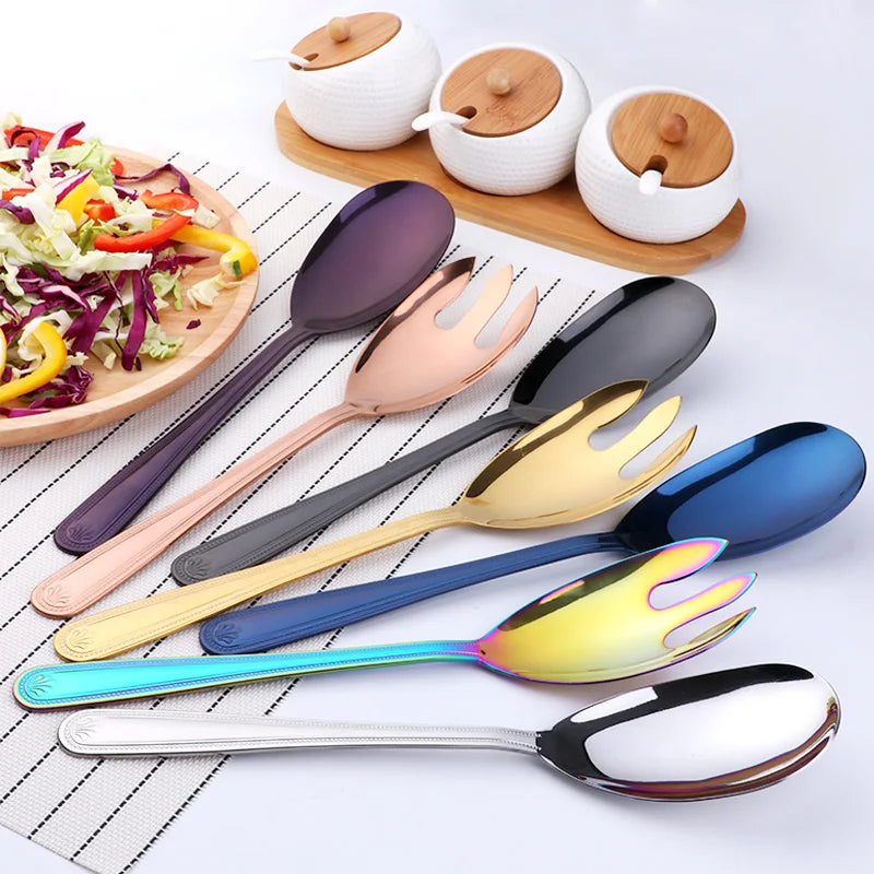 Conjunto de Servidores de Salada em Aço Inox com 2 Peças