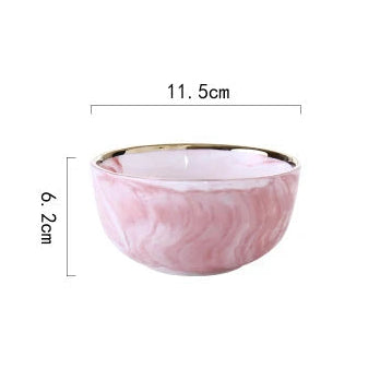 Louças de Cerâmica Mármore Rosa Luxo - Individual