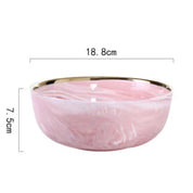 Louças de Cerâmica Mármore Rosa Luxo - Individual