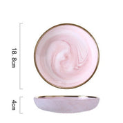 Louças de Cerâmica Mármore Rosa Luxo - Individual