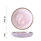 Louças de Cerâmica Mármore Rosa Luxo - Individual