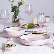 Louças de Cerâmica Mármore Rosa Luxo - Individual