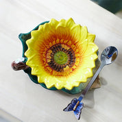 Kit Floral Caneca com Colher e Pires em Porcelana