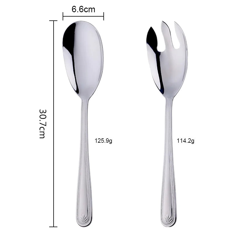 Conjunto de Servidores de Salada em Aço Inox com 2 Peças