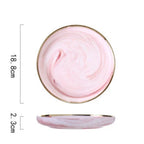 Louças de Cerâmica Mármore Rosa Luxo - Individual