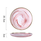 Louças de Cerâmica Mármore Rosa Luxo - Individual
