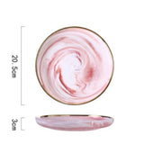 Louças de Cerâmica Mármore Rosa Luxo - Individual