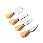 Kit Cortadores de Queijo 4 Pcs com Cabo de Madeira