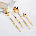 Conjunto Talheres Gold - 8 ou 12pcs