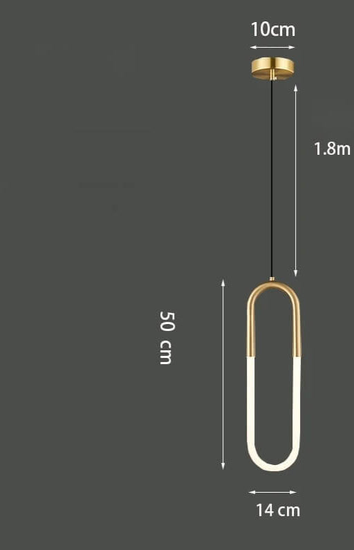 Luminária Minimalista de Luxo em Forma de U