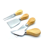 Kit Cortadores de Queijo 4 Pcs com Cabo de Madeira