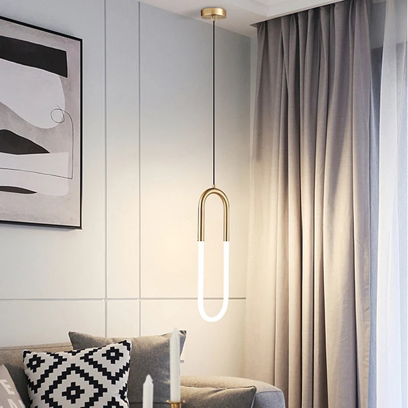 Luminária Minimalista de Luxo em Forma de U