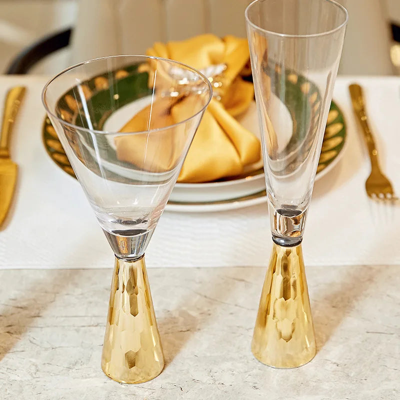 Taça Cocktail em Cristal Dourada