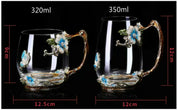 Caneca Flores Esmaltada de Vidro 5 Modelos