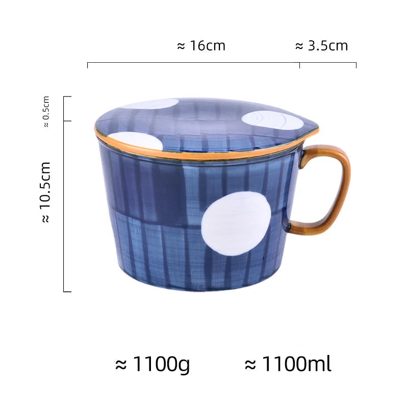 Tigela de Porcelana com Alça e Tampa - 1100ml