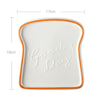 1pc pão em forma de cerâmica café da manhã sobremesa placa torradas pratos salada lanche frutas bandeja utensílios de mesa do agregado familiar prato de jantar