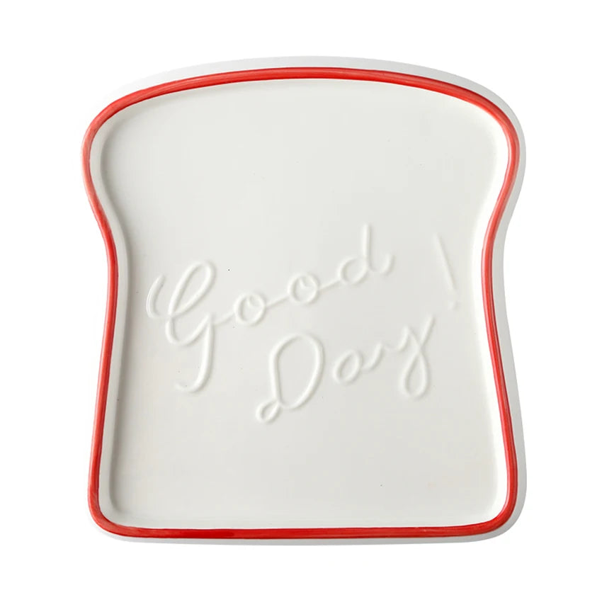 1pc pão em forma de cerâmica café da manhã sobremesa placa torradas pratos salada lanche frutas bandeja utensílios de mesa do agregado familiar prato de jantar