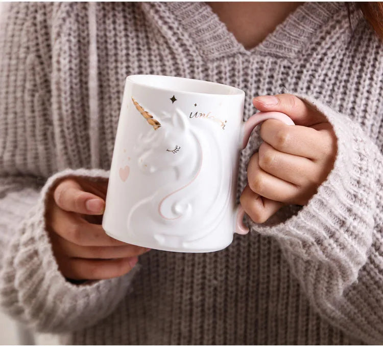 Caneca Unicórnio com Tampa - 350ml