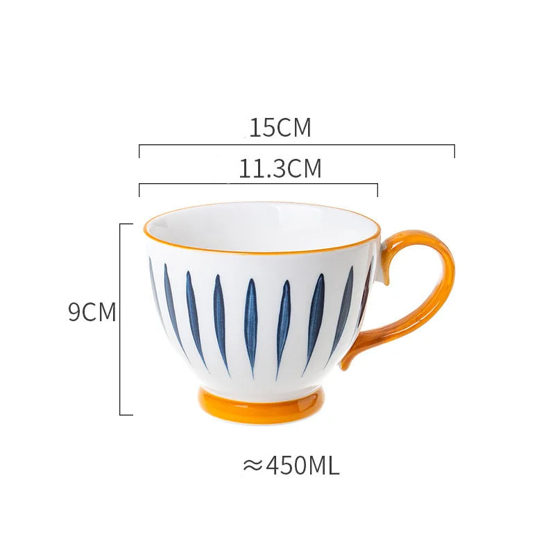 Japonês pintado à mão underglaze copo de café da manhã copo de cerâmica leite cereal suco café criativo net vermelho utensílios de mesa