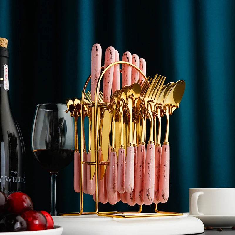 Kit Talheres em Cerâmica 24 Peças