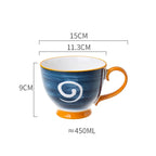 Japonês pintado à mão underglaze copo de café da manhã copo de cerâmica leite cereal suco café criativo net vermelho utensílios de mesa