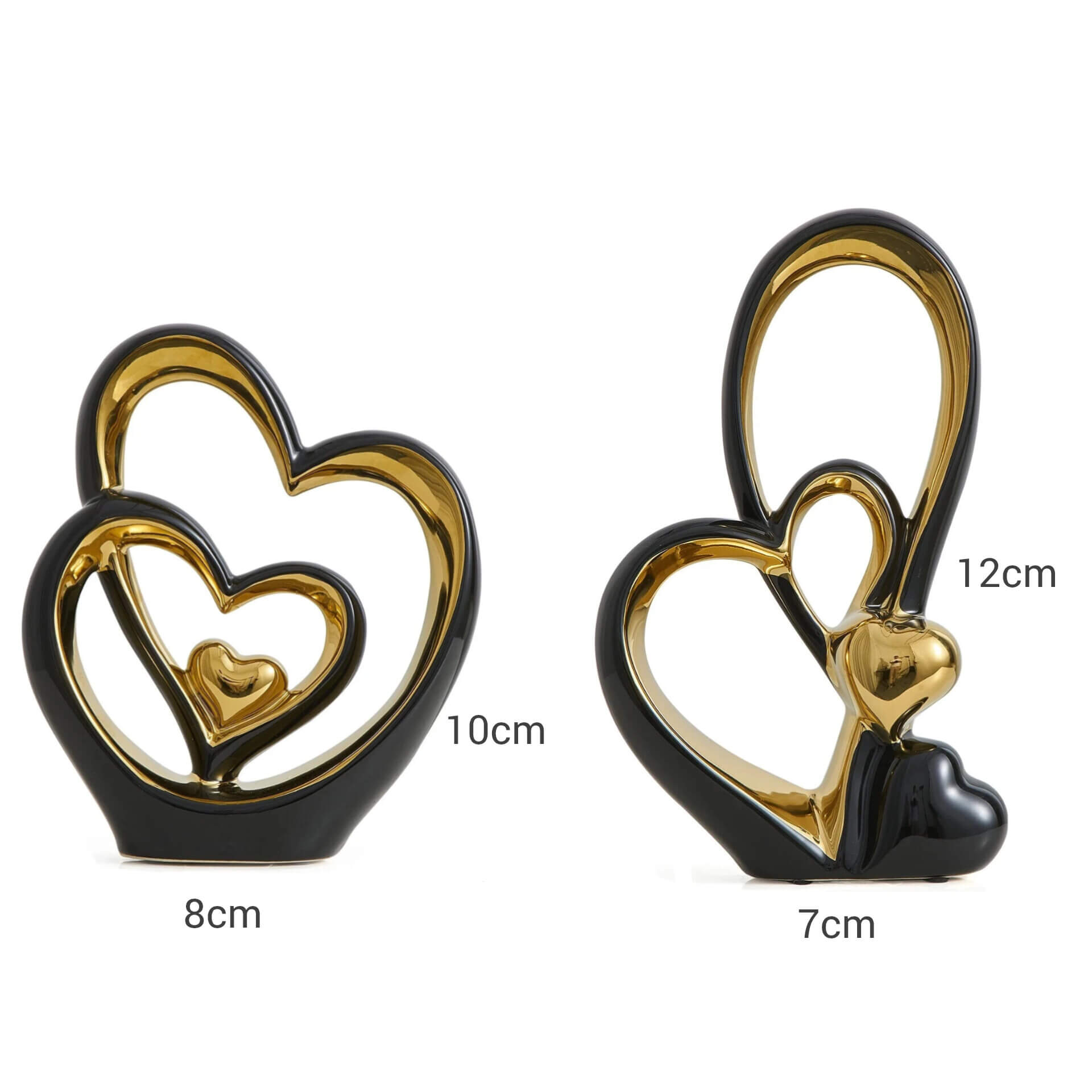 Dois Corações Adorno em Cerâmica