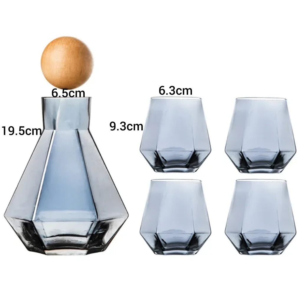 Conjunto Jarra e 4 Copos de Cristal