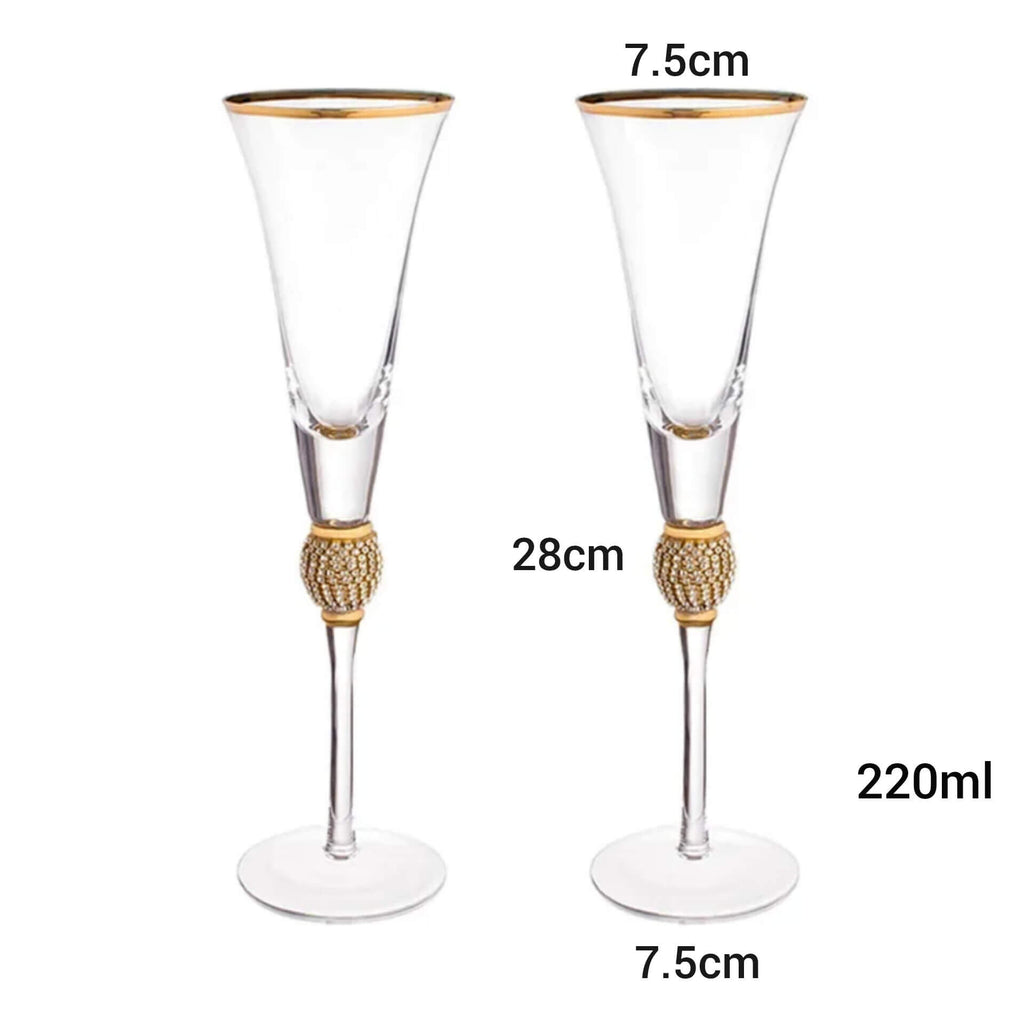 Kit Taças Dourada 2 Peças