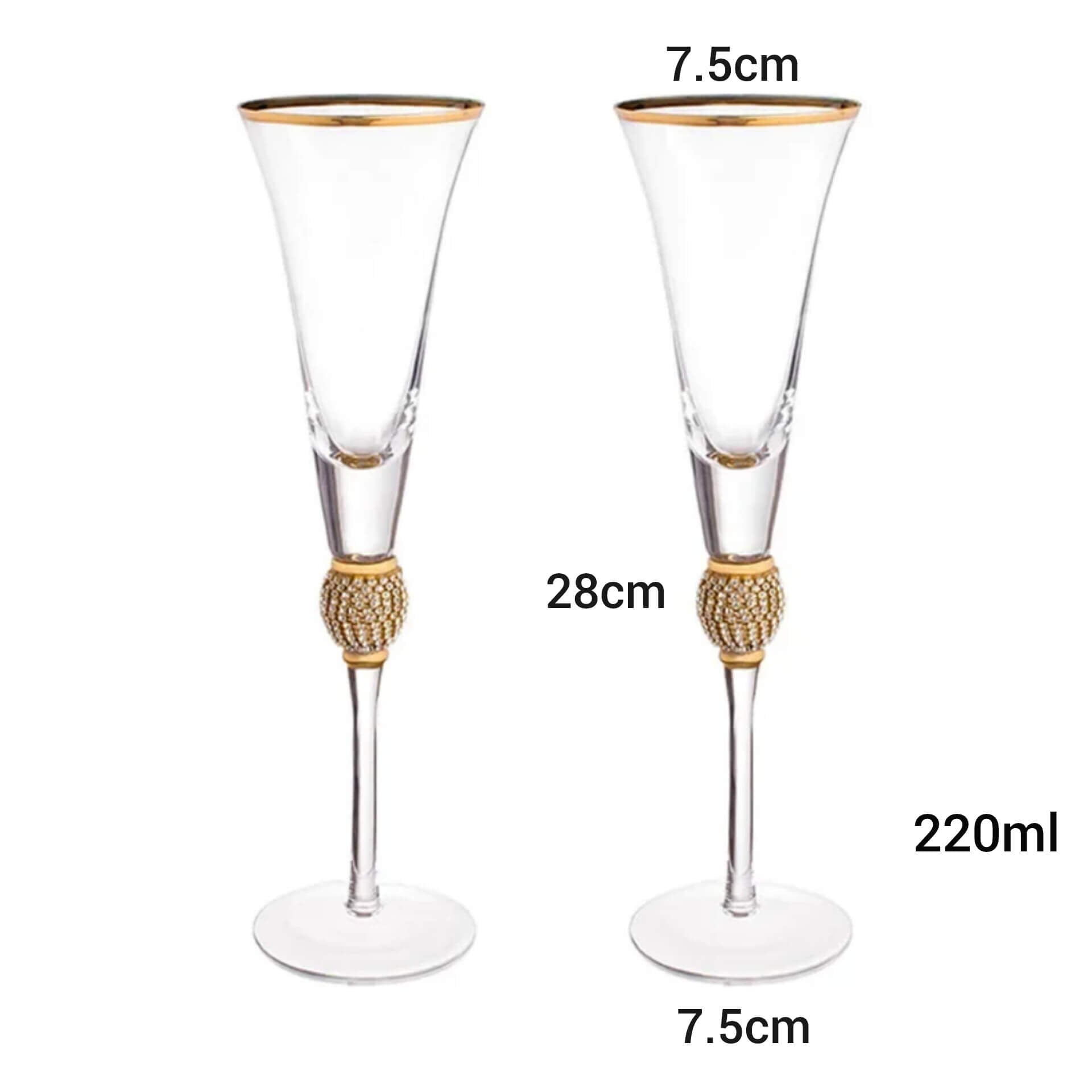 Kit Taças Dourada 2 Peças