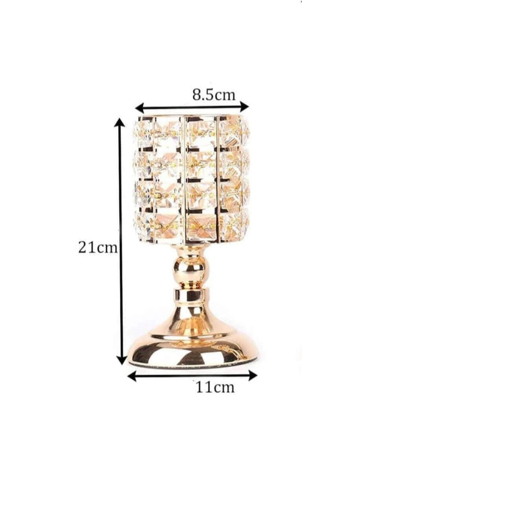 Castiçal Gold em Cristal