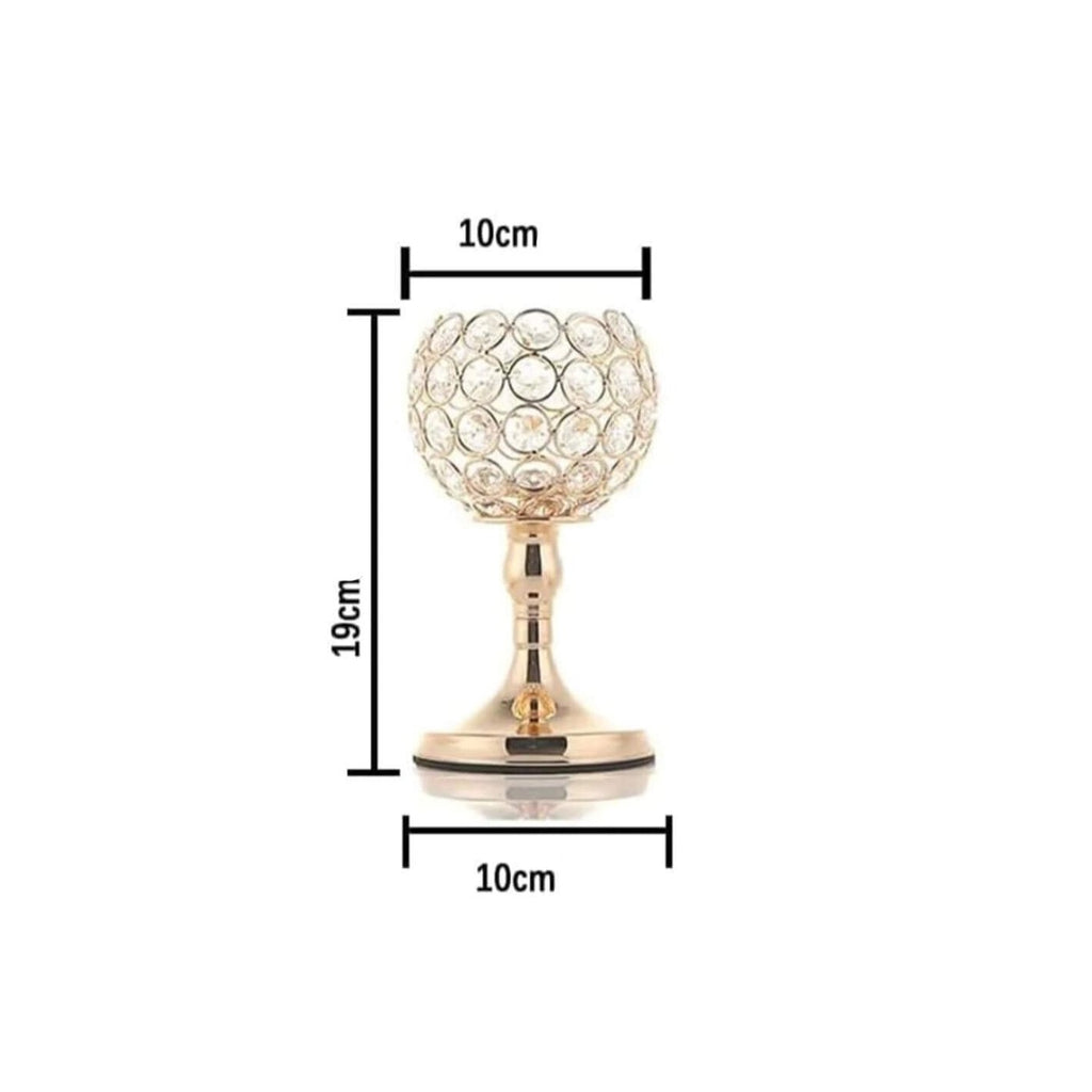 Castiçal Gold em Cristal