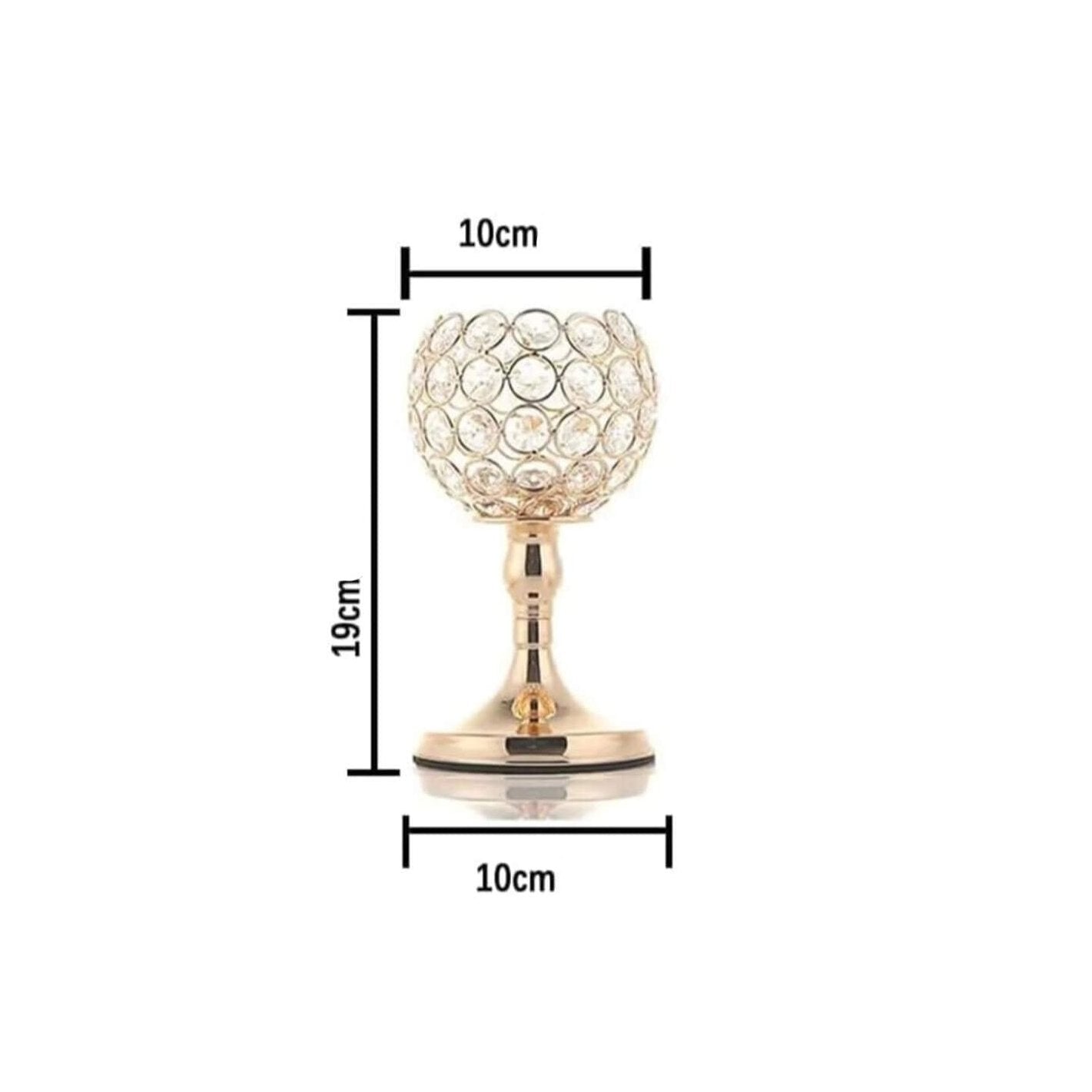 Castiçal Gold em Cristal