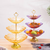 Fruteira Decorativa Dourada com 3 Cestas