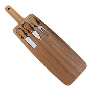 Conjunto Tábua de Queijo e Espátulas em Madeira Acácia - 4pcs