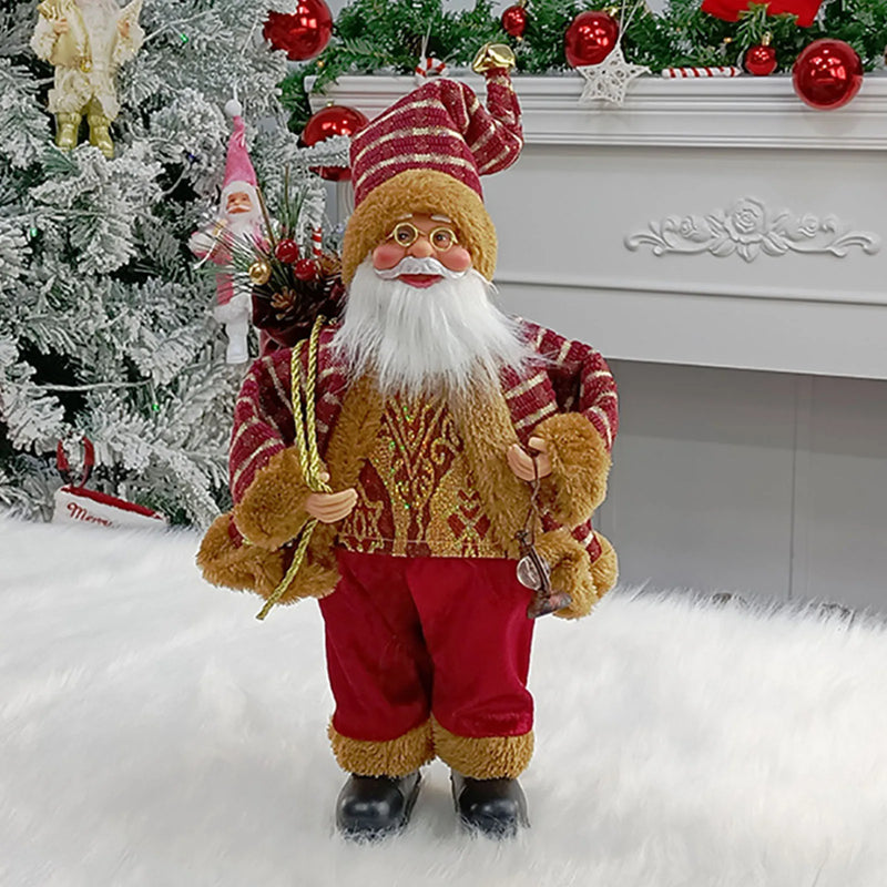 Natal sentado em pé papai noel estatuetas boneca bonito 12 polegada árvore de natal festa ornamento mesa escritório lareira decoração casa