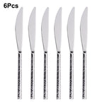 Talheres Prata Martelado em Inox - 6pcs