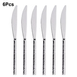 Talheres Prata Martelado em Inox - 6pcs