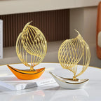 O Barco Escultura Moderna em Porcelana