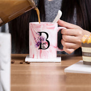 Caneca Floral Iniciais Letras - 320ml