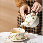 Tea For One Pintado a Mão em Porcelana Kit 4 Peças