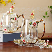 Caneca Flores Esmaltada de Vidro 5 Modelos