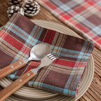 4 pçs natal vermelho verde pano guardanapos escocês tartan xadrez placemats ano novo natal decorativo festivo festa em casa decoração de mesa