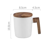 Caneca de Café em Cerâmica com Alça de Madeira - 350ml