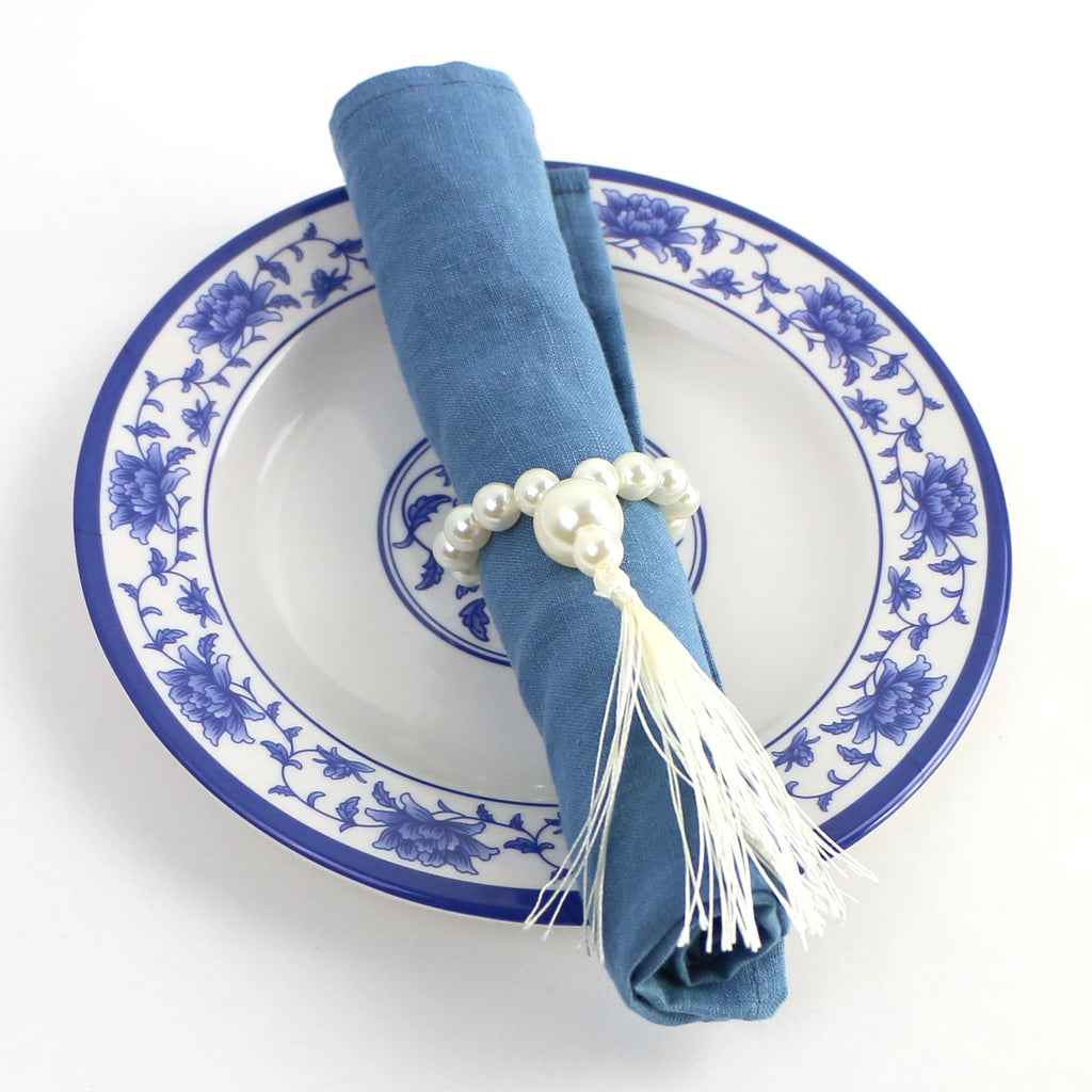 Kit Anéis de Guardanapo Pérola Artesanal 12 Pcs